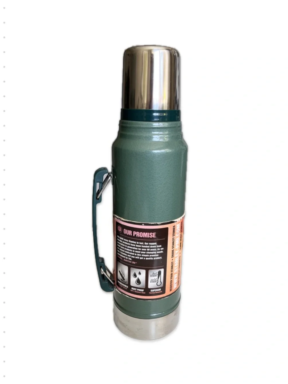 Stanley Classic Vacuum Bottle Olive Green 1L 1 Liter Stainless Steel Like New - Picture 2 of 6